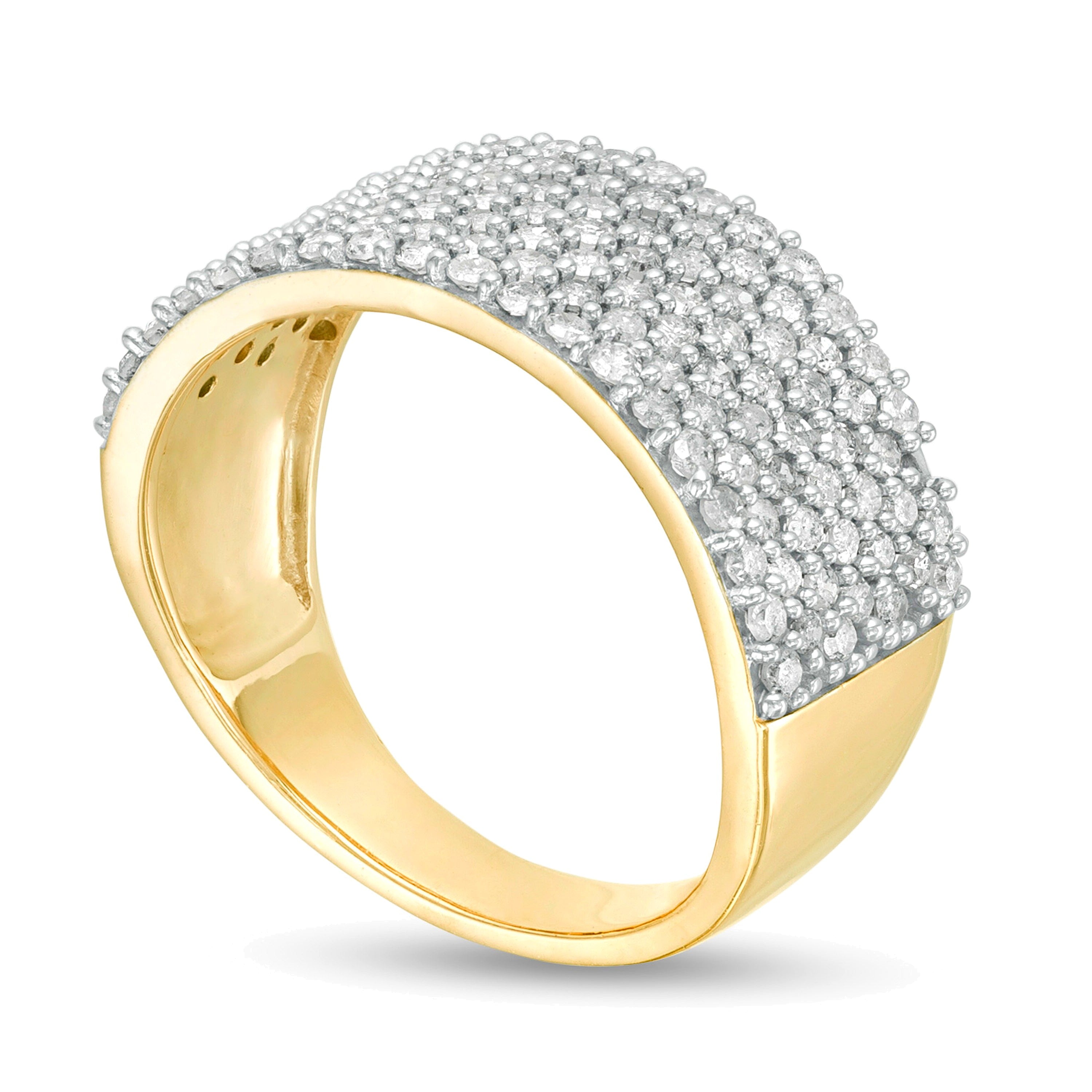 1.0 CT. TW Diamond Multi-Row Band in 10K Gold