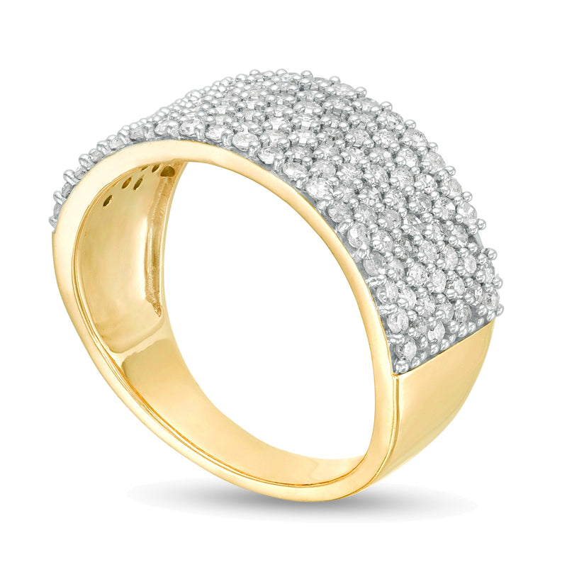 1.0 CT. TW Diamond Multi-Row Band in 10K Gold