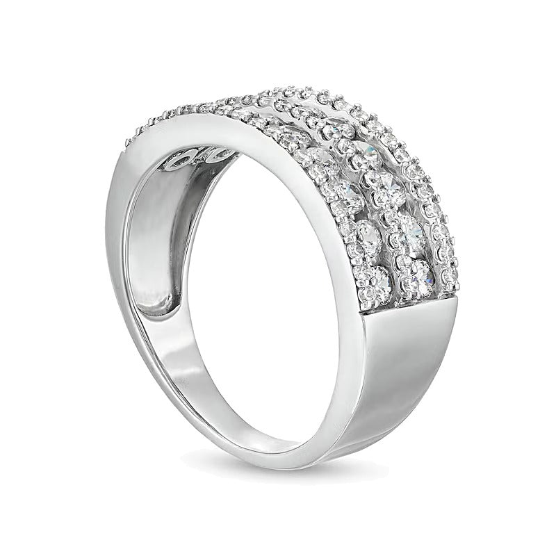 1.0 CT. TW Diamond Multi-Row Band in 10K White Gold