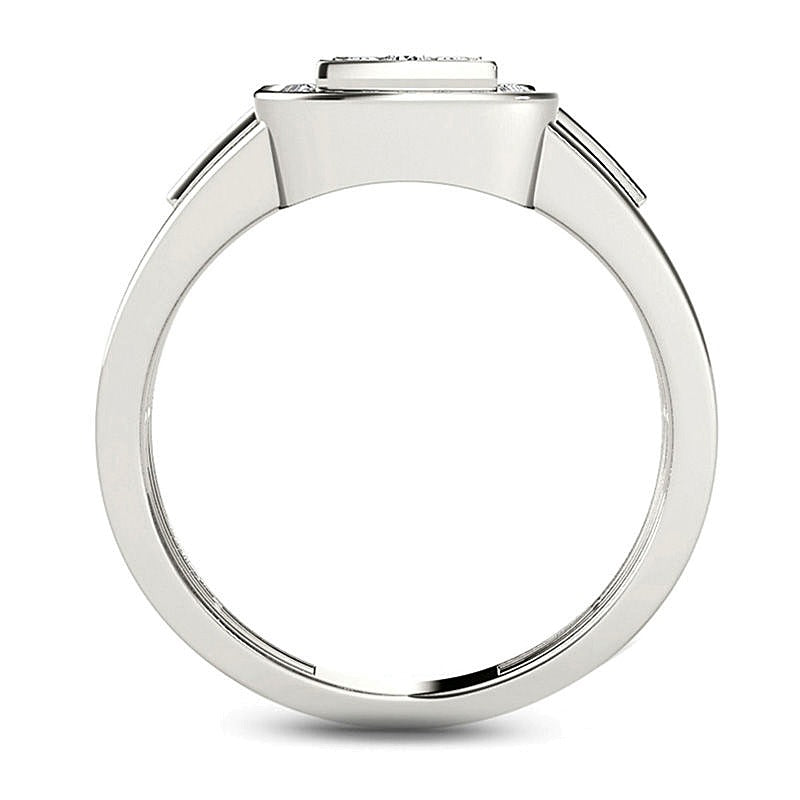 0.5 CT. TW Composite Diamond Square Frame Signet Ring in 14K White Gold