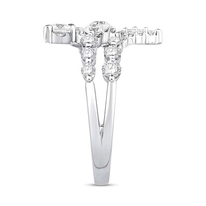1.0 CT. TW Lab-Grown Diamond Triple Row Bypass Ring in 10K White Gold (F/VS2)