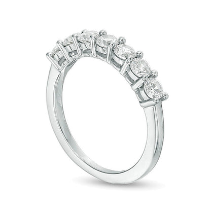 1.0 CT. TW Diamond Seven Stone Anniversary Band in 10K White Gold