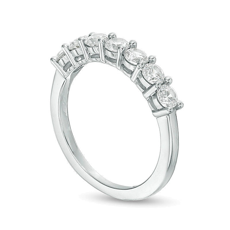 1.0 CT. TW Diamond Seven Stone Anniversary Band in 10K White Gold