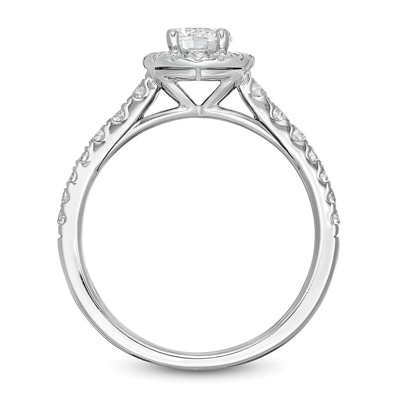 Zales Private Collection 1.0 CT. TW Colorless Diamond Frame Engagement Ring in 14K White Gold (F/I1)