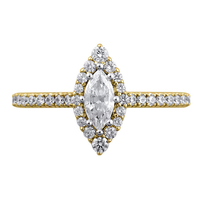 0.63 CT. TW Marquise Diamond Frame Engagement Ring in 10K Gold