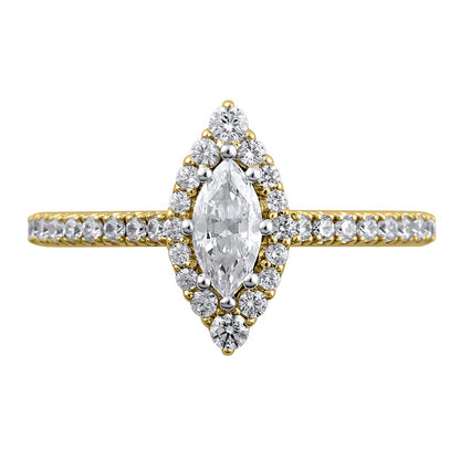 0.63 CT. TW Marquise Diamond Frame Engagement Ring in 10K Gold