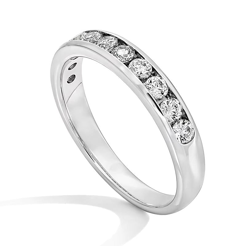 0.5 CT. TW Diamond Channel-Set Eleven Stone Band in 14K White Gold