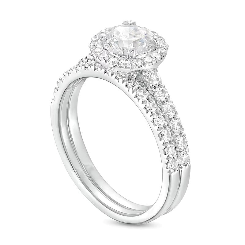 1.75 CT. TW Lab-Grown Diamond Frame Bridal Set in 14K White Gold (I/SI2)