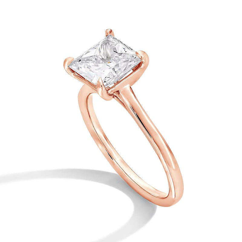 3.0 CT. Princess-Cut Lab-Grown Diamond Solitaire Engagement Ring in 14K Rose Gold (F/VS2)