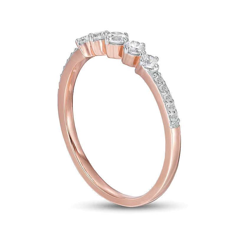 0.33 CT. TW Diamond Five Stone Anniversary Band in 10K Rose Gold