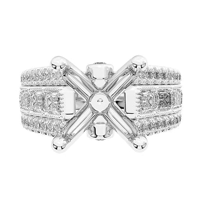 1.75 CT. TW Multi Lab-Grown Diamond Semi-Mount Setting in 14K White Gold (F/VS2)