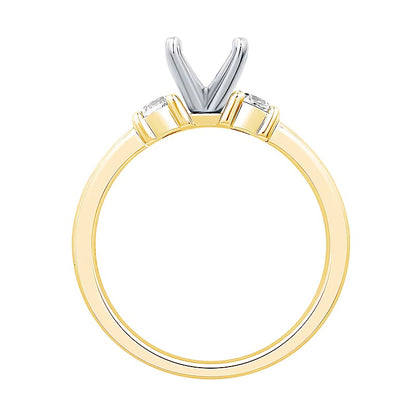 0.25 CT. TW Diamond Three-Stone Solitaire Semi Mount in 14K Gold