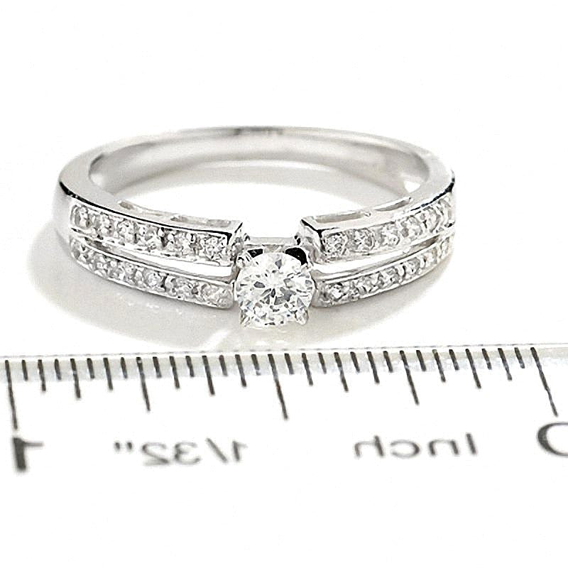 0.25 CT. TW Diamond Split Shank Promise Ring in 10K Gold