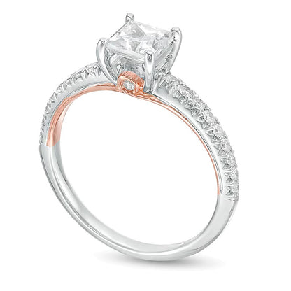 1.0 CT. TW Princess-Cut Diamond Engagement Ring in 14K Two-Tone Gold