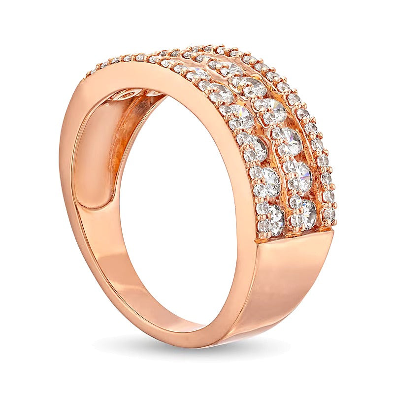 1.0 CT. TW Diamond Multi-Row Band in 10K Rose Gold