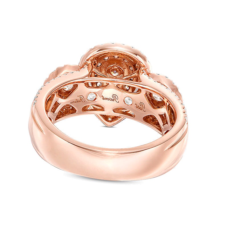 2.0 CT. TW Pear-Shaped Diamond Past Present FutureÂ® Double Frame Engagement Ring in 14K Rose Gold