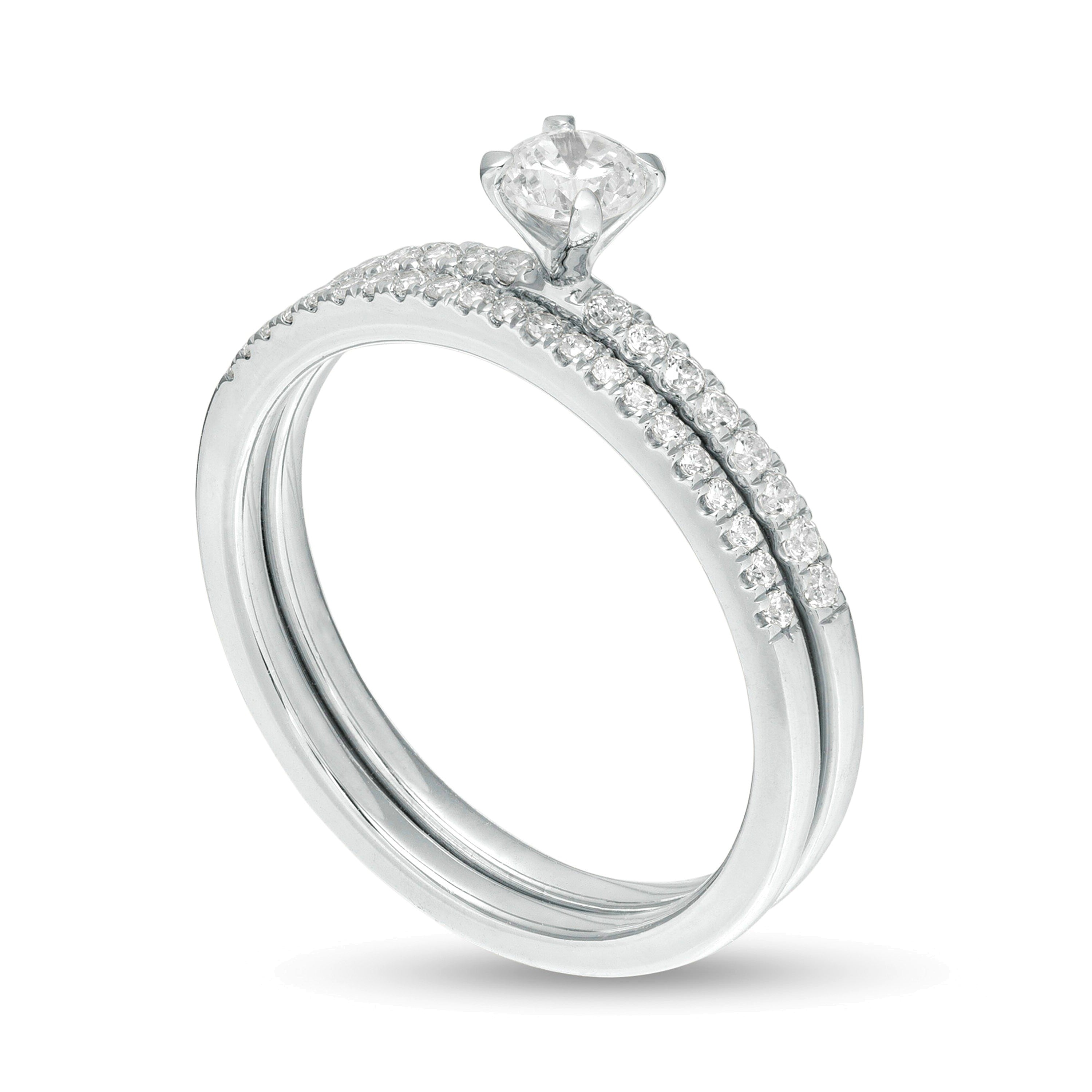 0.5 CT. TW Diamond Bridal Set in 10K White Gold