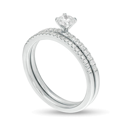 0.5 CT. TW Diamond Bridal Set in 10K White Gold