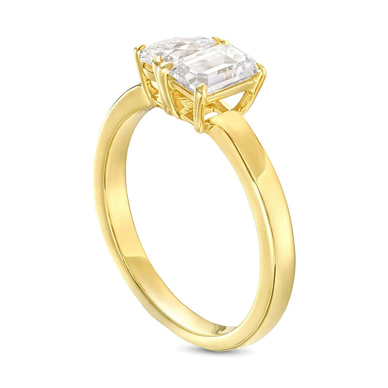 1.0 CT. TW Pear-Shaped and Emerald-Cut Diamond Toi et Moi Engagement Ring in 14K Gold
