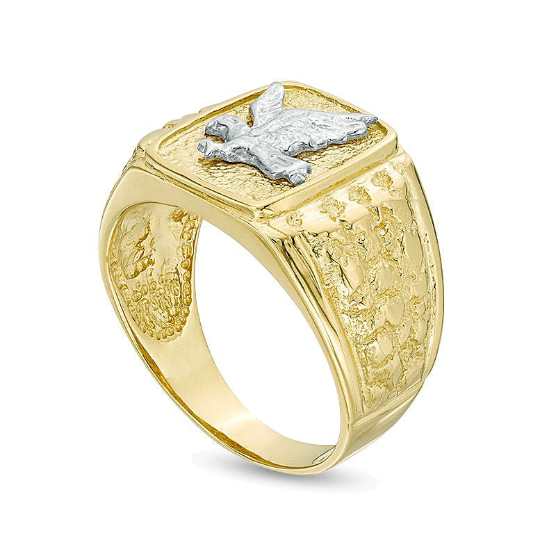 Eagle Rectangular Signet Ring in 10K Gold
