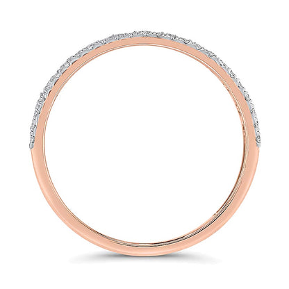 0.2 CT. TW Diamond Edge and Bezel Double Row Stackable Band in 10K Rose Gold