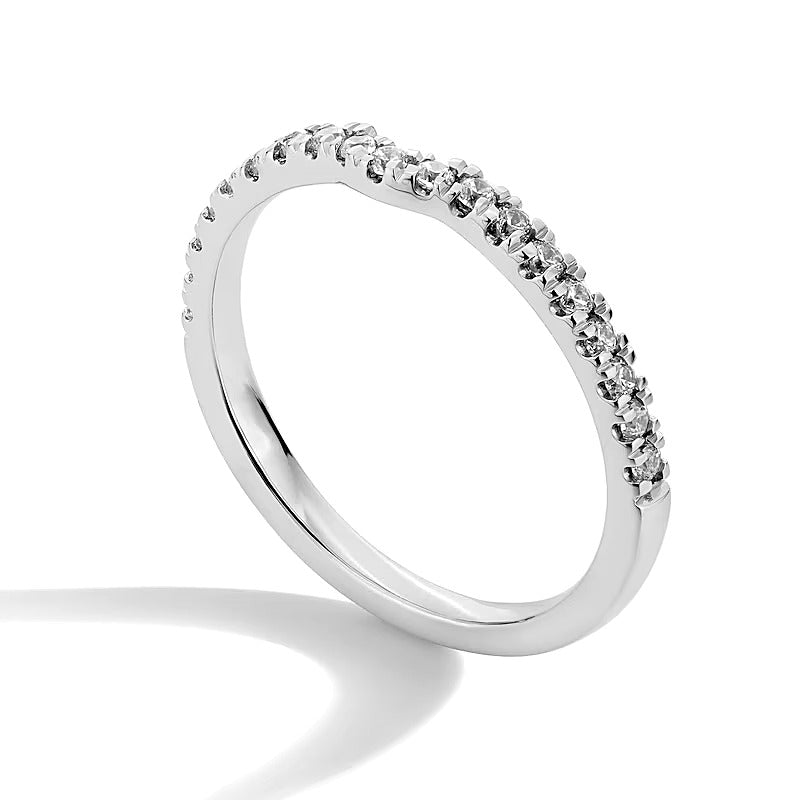 0.25 CT. TW Lab-Grown Diamond Contour Band in 14K White Gold (F/SI2)