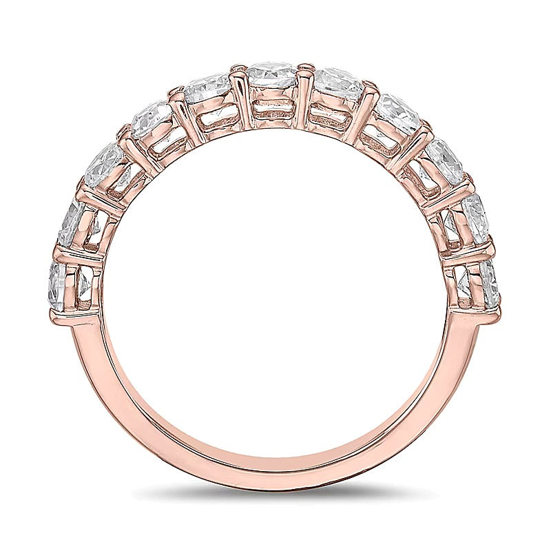 1.25 CT. TW Diamond Eleven Stone Band in 10K Rose Gold (I/I2)