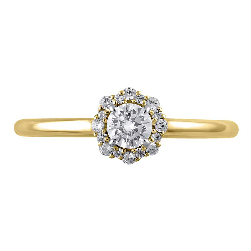 0.38 CT. TW Diamond Flower Frame Engagement Ring in 10K Gold