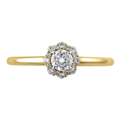 0.38 CT. TW Diamond Flower Frame Engagement Ring in 10K Gold