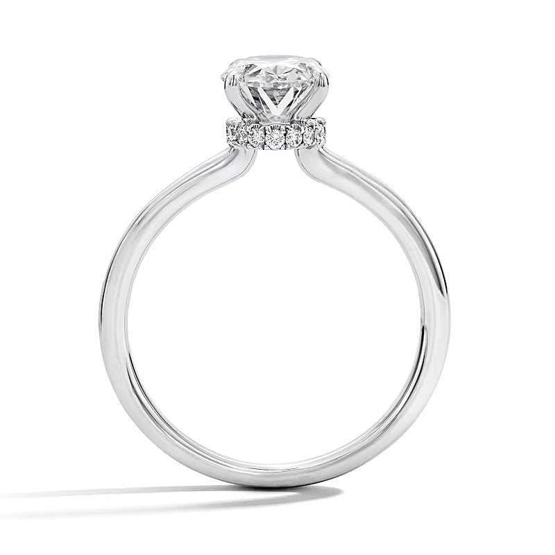 2.0 CT. TW Oval Lab-Grown Diamond Hidden Frame Bridal Set in 14K White Gold (F/VS2)