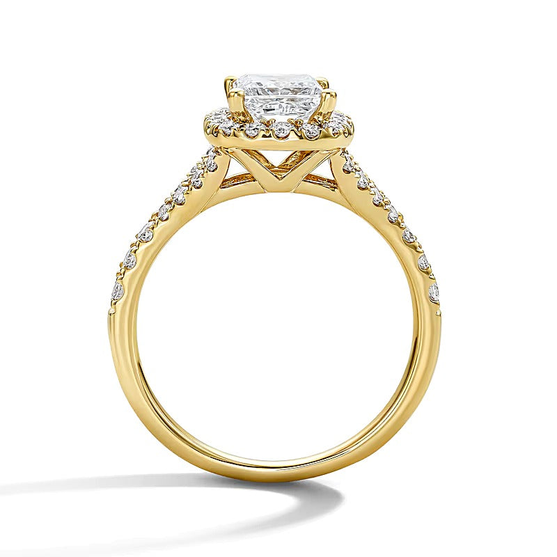1.5 CT. TW Princess-Cut Lab-Grown Diamond Frame Engagement Ring in 14K Gold (F/VS2)