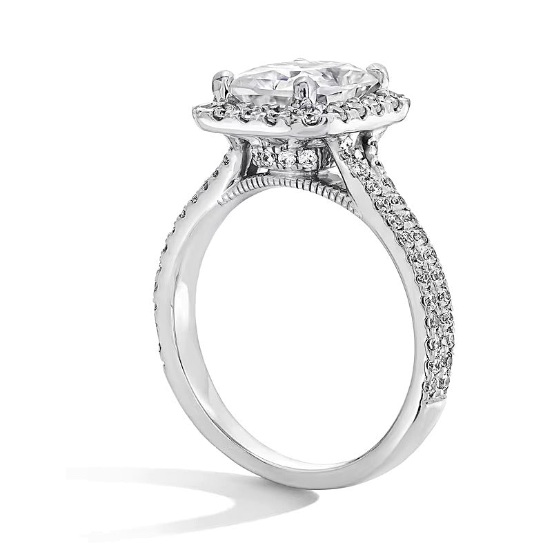2.63 CT. TW Radiant-Cut Lab-Grown Diamond Frame Ring in 14K White Gold (F/SI2)