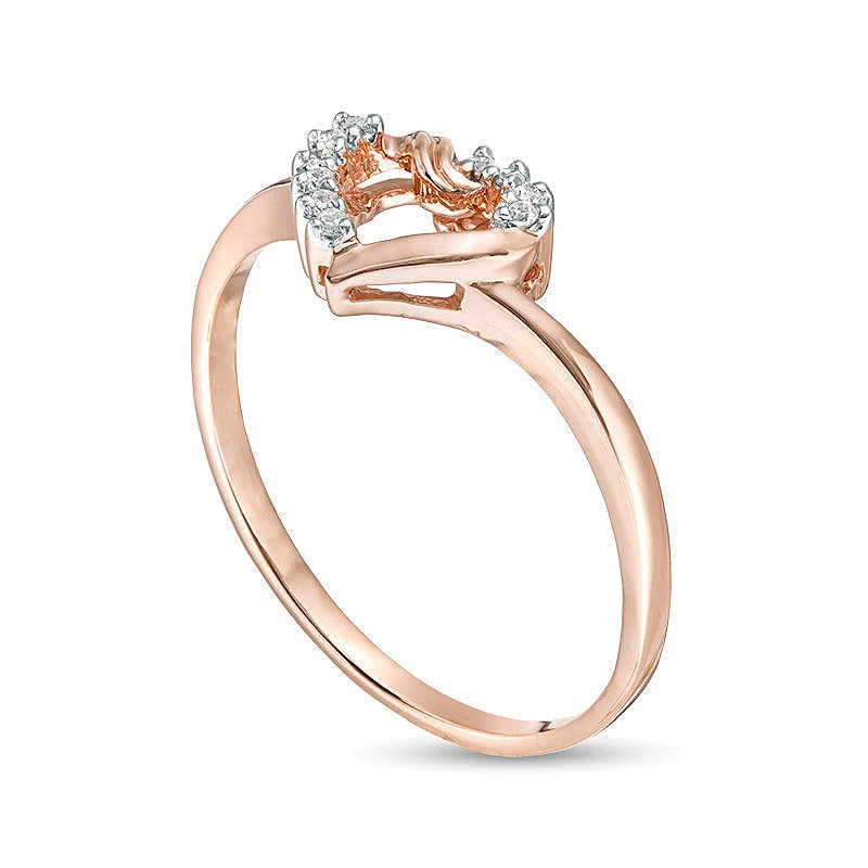 0.05 CT. TW Diamond Heart Ring in 10K Rose Gold