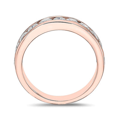 1.25 CT. TW Diamond Channel Eleven Stone Band in 10K Rose Gold (I/I2)