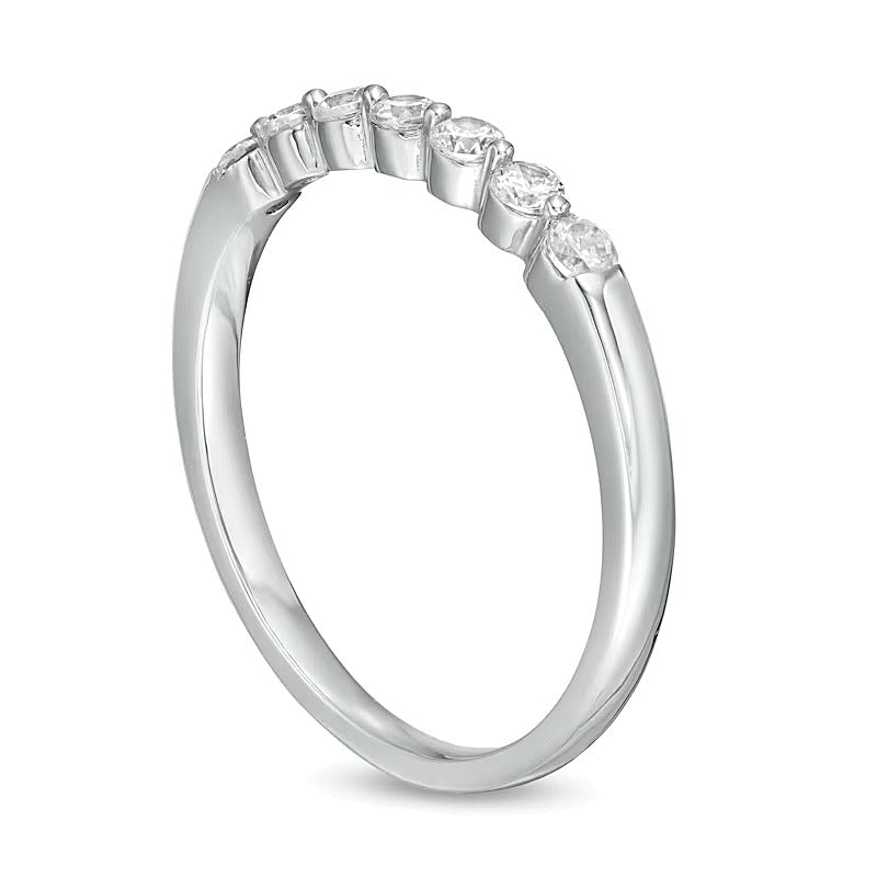 0.25 CT. TW Diamond Seven Stone Anniversary Band in 10K White Gold