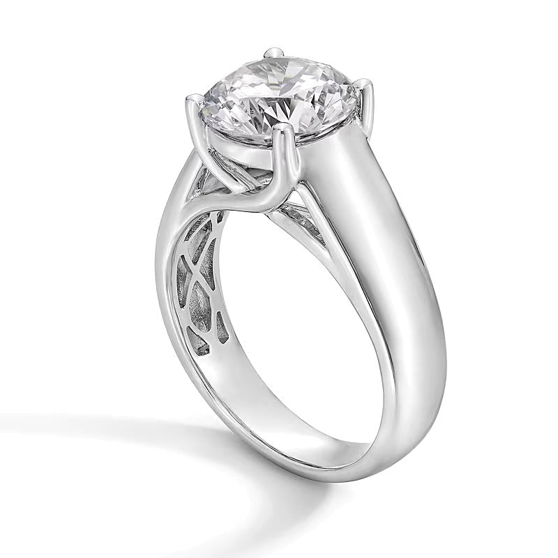 3.0 CT. Lab-Grown Diamond Solitaire Cigar Band Engagement Ring in 14K White Gold (F/VS2)