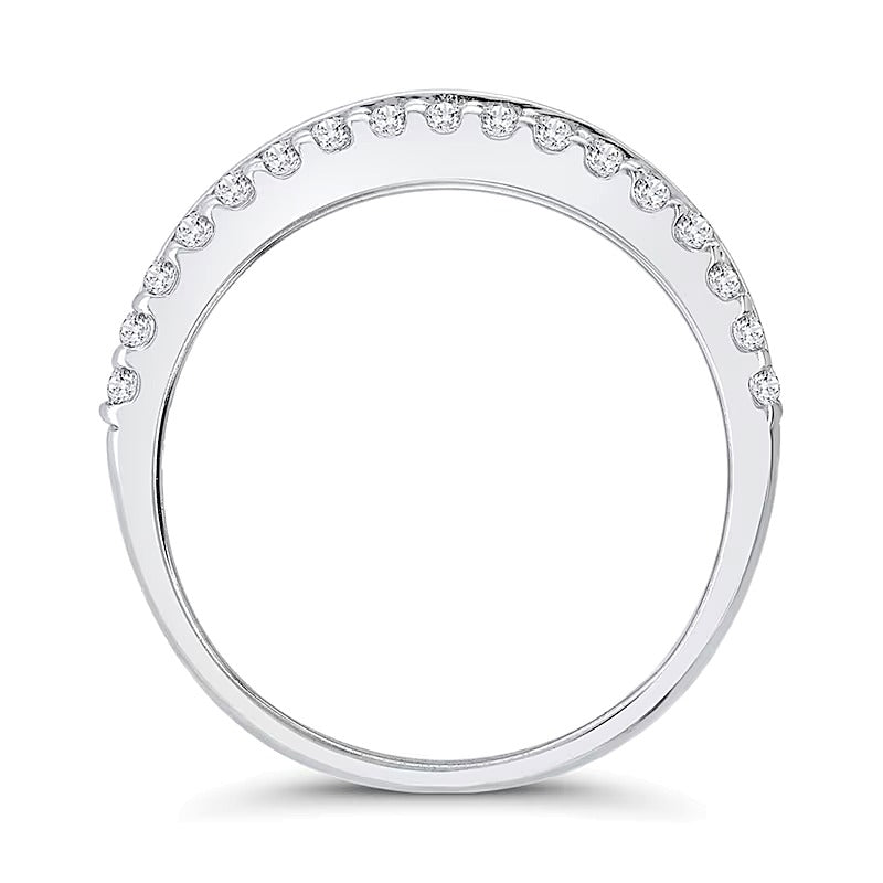 1.0 CT. TW Baguette Diamond Edge Triple Row Band in 10K White Gold