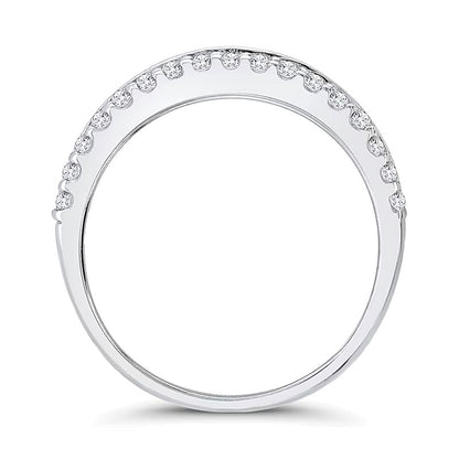 1.0 CT. TW Baguette Diamond Edge Triple Row Band in 10K White Gold