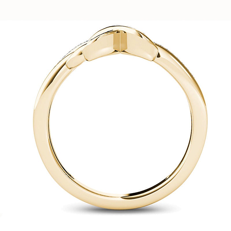 0.07 CT. TW Diamond "X" Ring in 10K Gold