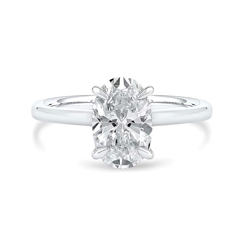 2.0 CT. Oval Diamond Solitaire Engagement Ring in 14K White Gold (G/I1)