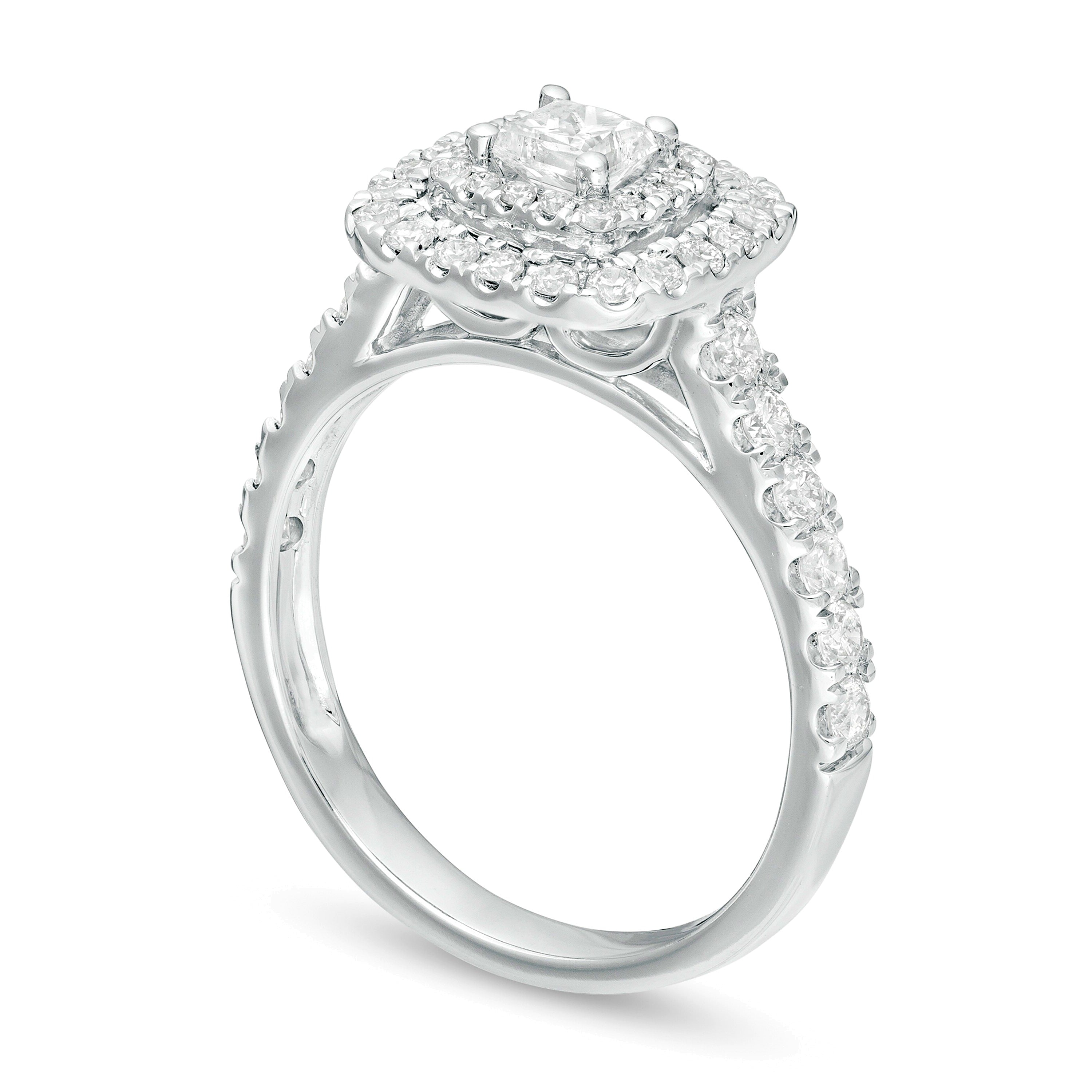 1.0 CT. TW Princess-Cut Diamond Double Frame Engagement Ring in 14K White Gold