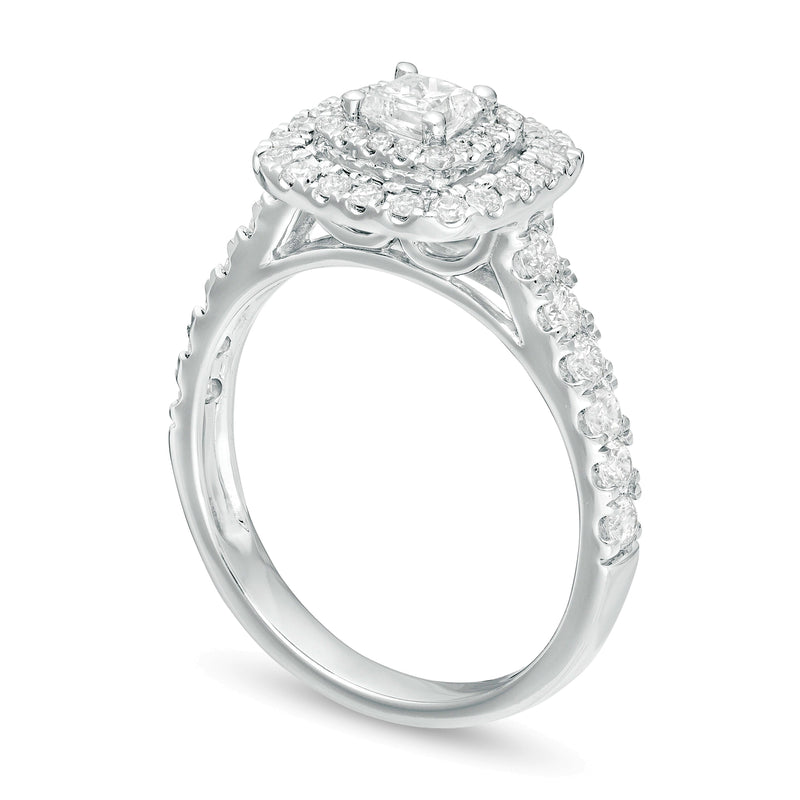 1.0 CT. TW Princess-Cut Diamond Double Frame Engagement Ring in 14K White Gold
