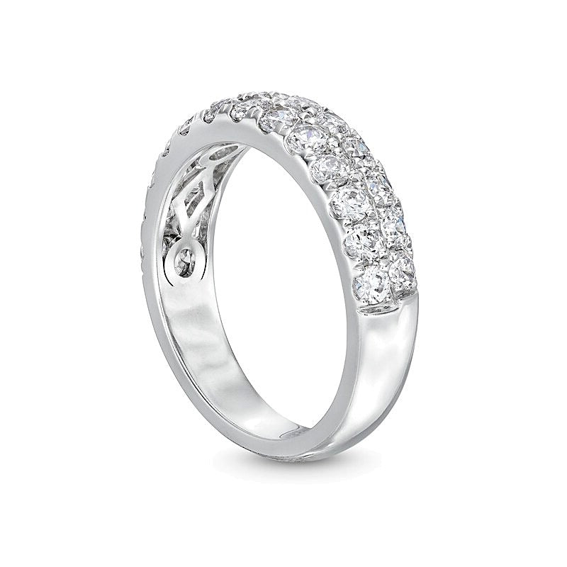 1.5 CT. TW Diamond Double Row Band in 14K White Gold (I/SI2)