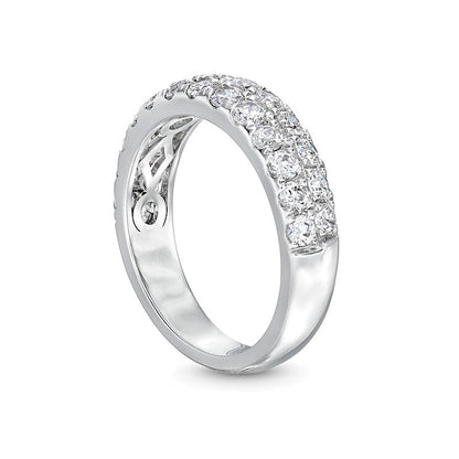 1.5 CT. TW Diamond Double Row Band in 14K White Gold (I/SI2)