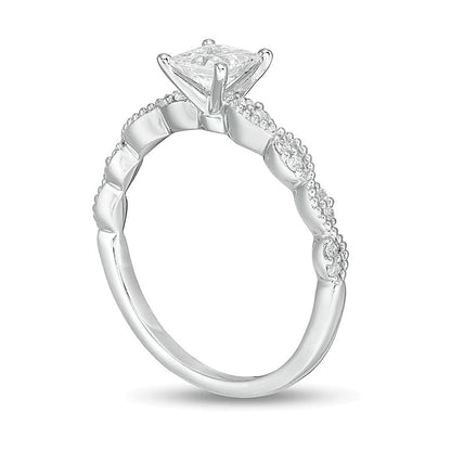 0.63 CT. TW Princess-Cut Diamond Engagement Ring in 14K White Gold (I/SI2)