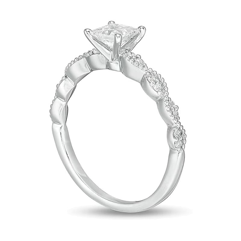 0.63 CT. TW Princess-Cut Diamond Engagement Ring in 14K White Gold (I/SI2)