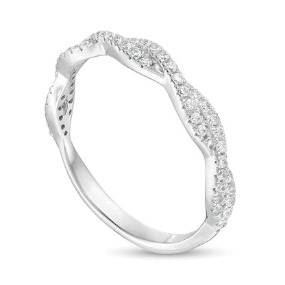 0.25 CT. TW Diamond Twist Stackable Band in 14K White Gold