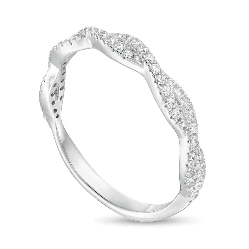 0.25 CT. TW Diamond Twist Stackable Band in 14K White Gold