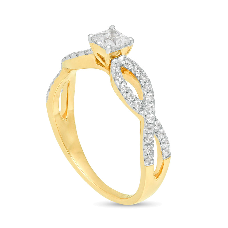0.5 CT. TW Princess-Cut Diamond Infinity Twist Shank Engagement Ring in 10K Gold