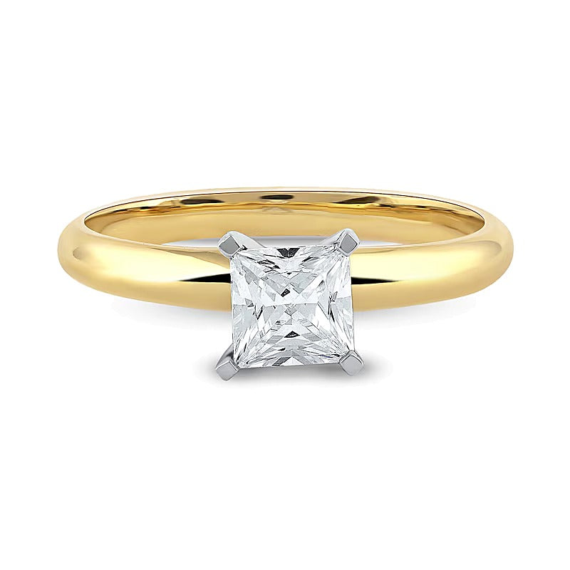1.0 CT. Princess-Cut Lab-Grown Diamond Solitaire Engagement Ring in 14K Gold (F/VS2)